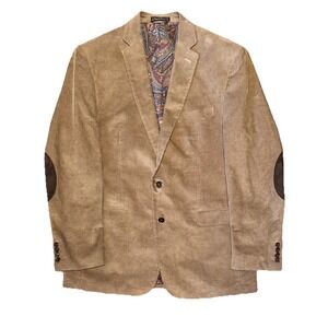 Ralph Lauren Corduroy Blazer Mens 44L Brown 2 Button Elbow Patch Sport Coat